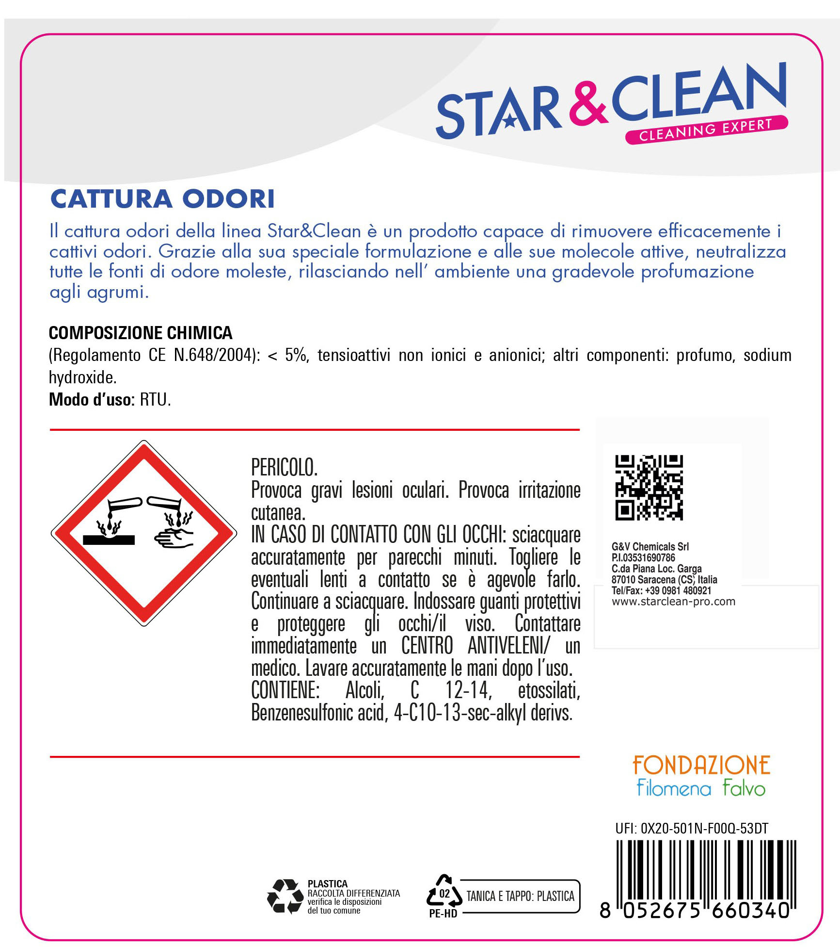 Detersivi concentrati - star clean 507 - cattura odori